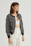 Long Sleeved Striped Crew Neck Sweater