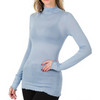 Sheer Blue Mock Neck Layering Top