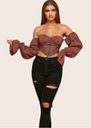 Coco - Form Fit Cropped Corset with Long Romantic Sleeves