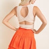 Open Cross Back Round Neck Crop Top